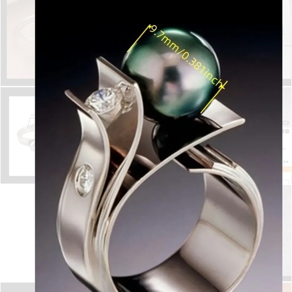Exquisite spherical ring. Size 8. - Picture 3 of 3